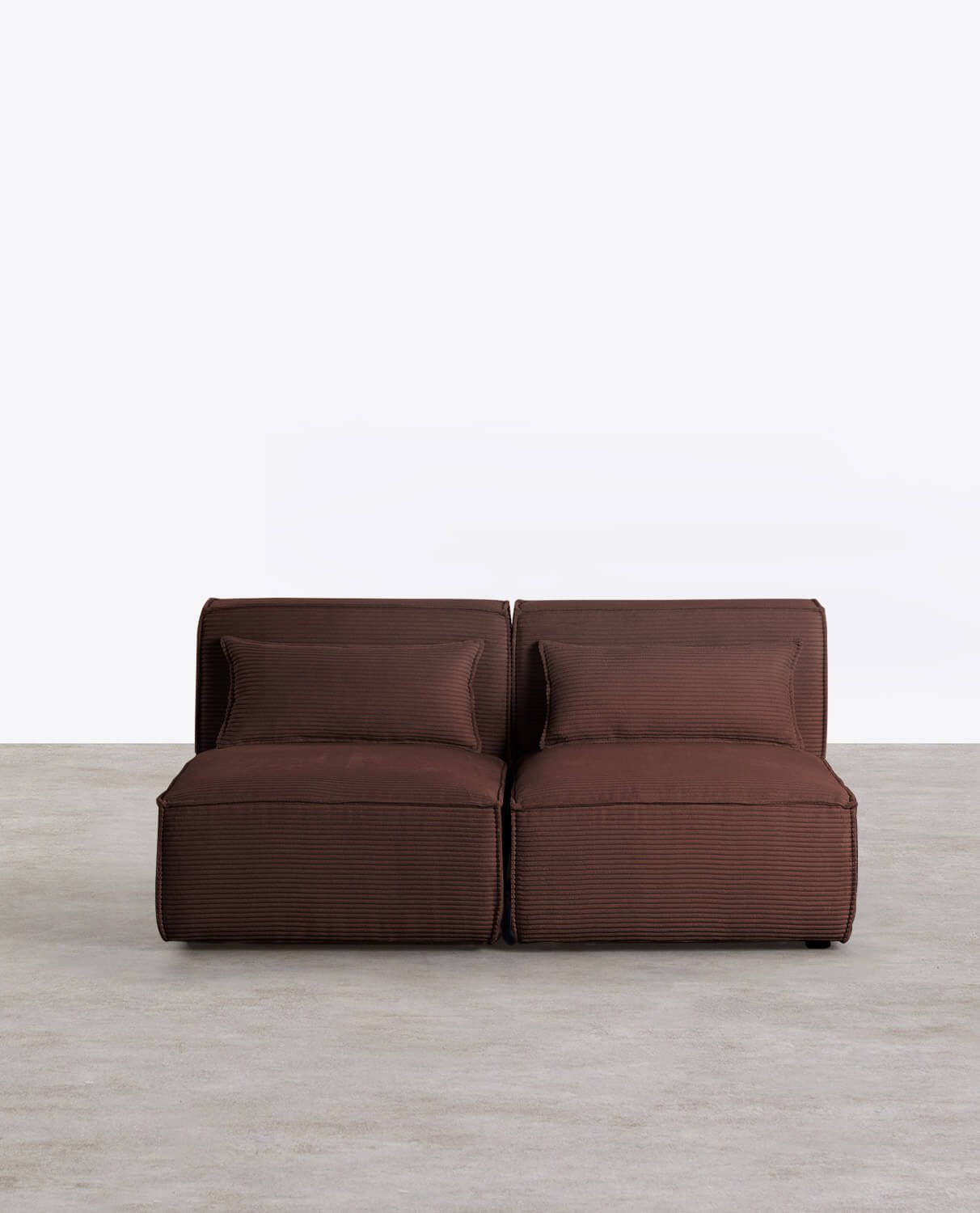 Modulares 2er-Sofa aus Dickem Kord-Kilhe, Galeriebild 1