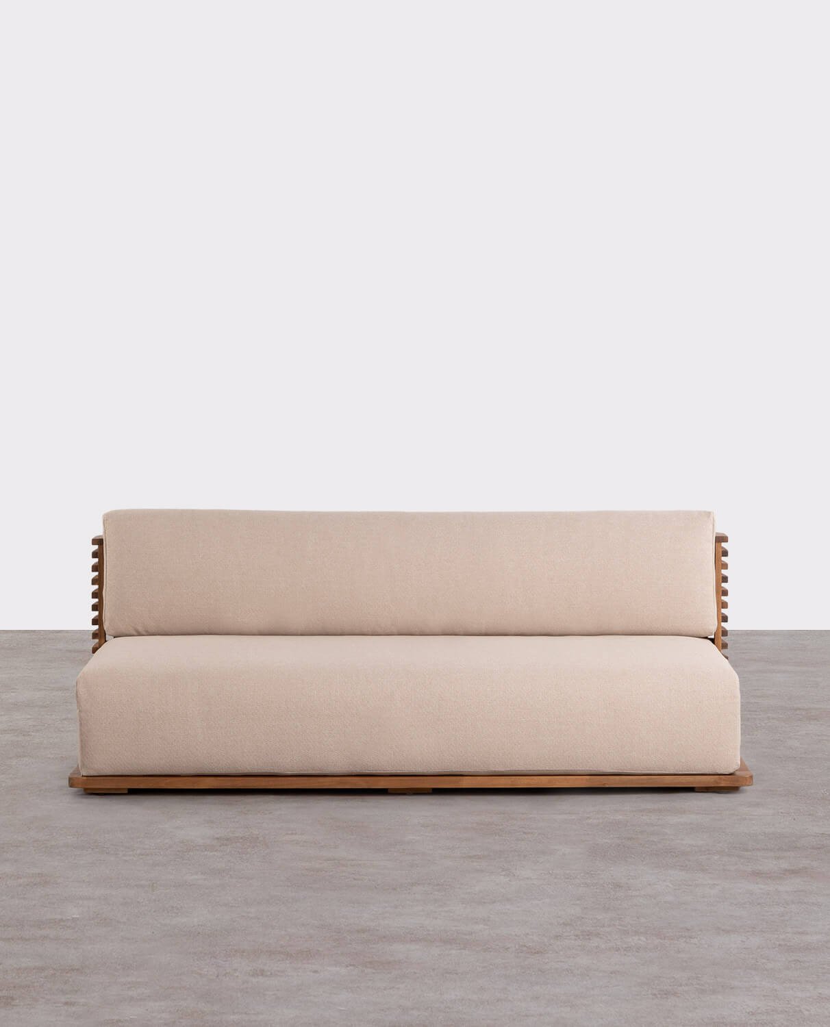 3-Sitzer-Gartensofa Hazan aus Akazienholz mit Stoffkissen, Galeriebild 1