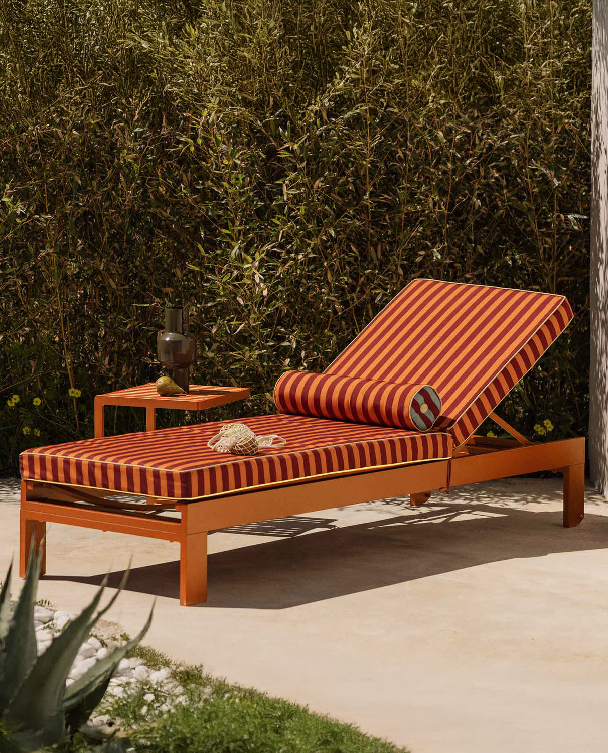 2er-Pack Neue Verstellbare Kreta-Sonnenliegen aus Aluminium mit Gestreiften Kissen, Galeriebild 2