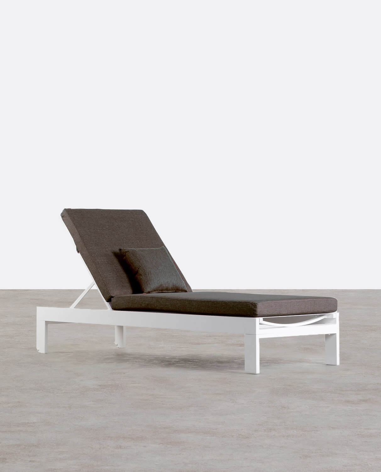Sonnenliege mit abnehmbarem Kissen und quadratischem Kissen New Kreta, Galeriebild 1