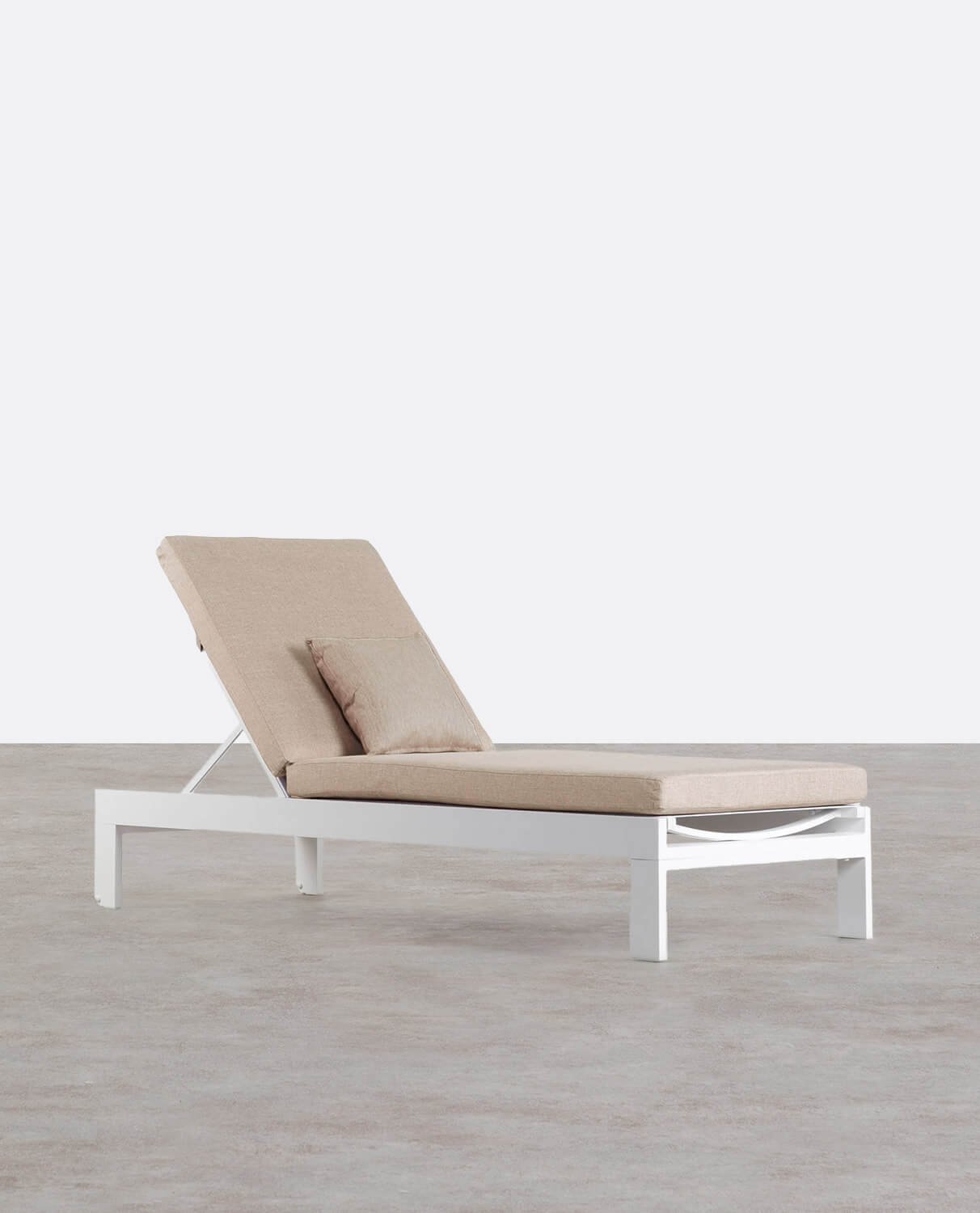 Sonnenliege mit abnehmbarem Kissen und quadratischem Kissen New Kreta, Galeriebild 1