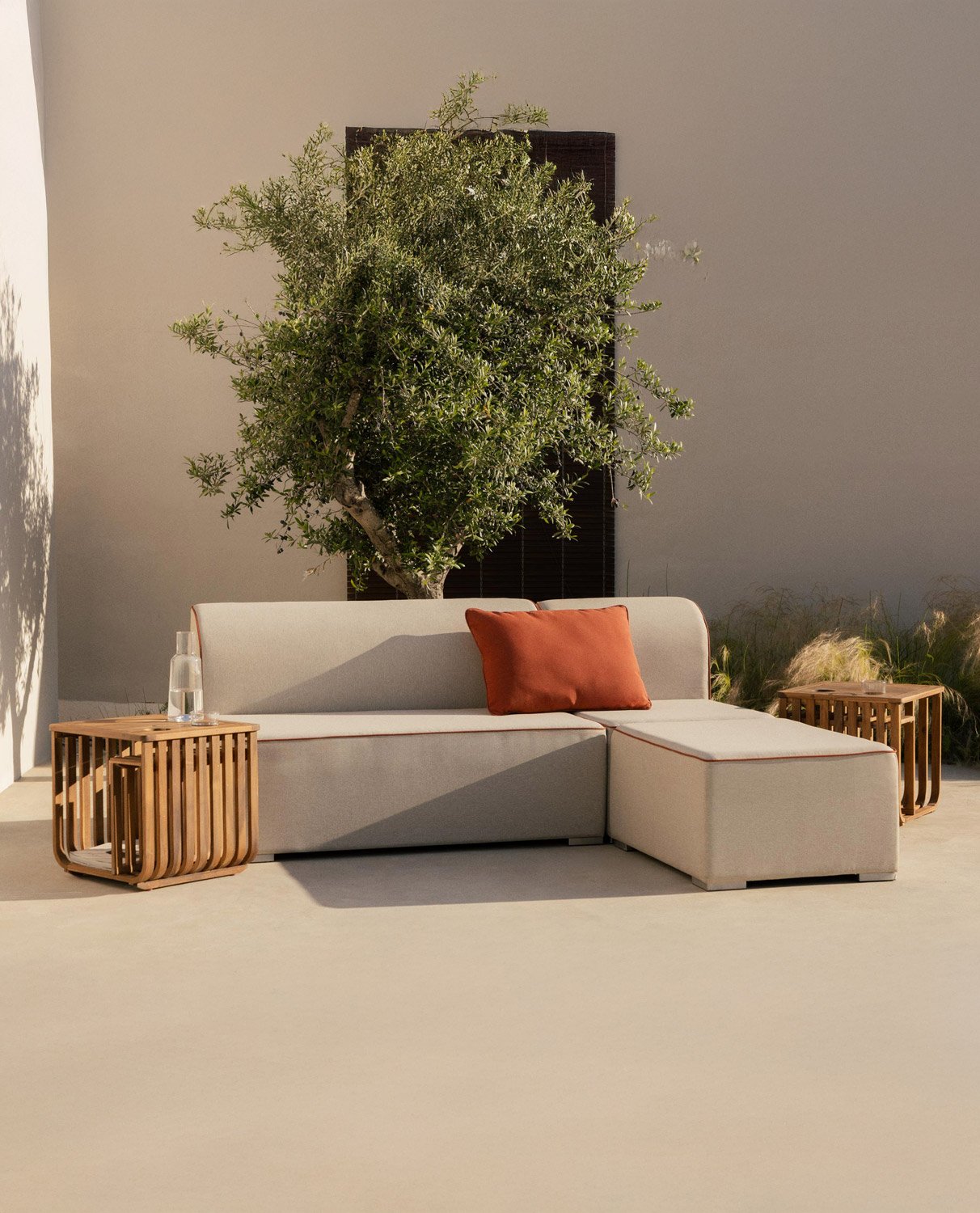 Modulares Gartensofa, 2-teilig, 2-Sitzer-Sofa und Sessel mit Polsterbezug aus Lagos-Stoff, Galeriebild 2