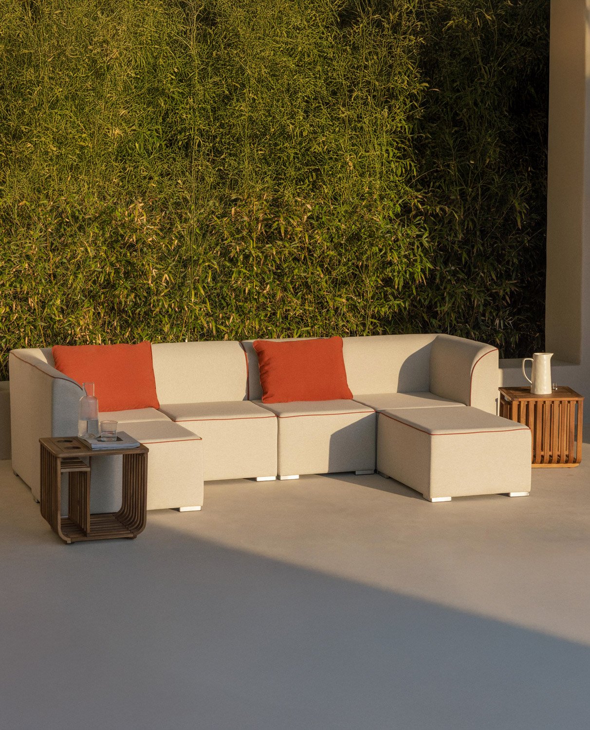 Modulares Gartensofa, 5-teilig, mit 2 Ecken und 3 Sesseln mit Stoffbezug Lagos, Galeriebild 2