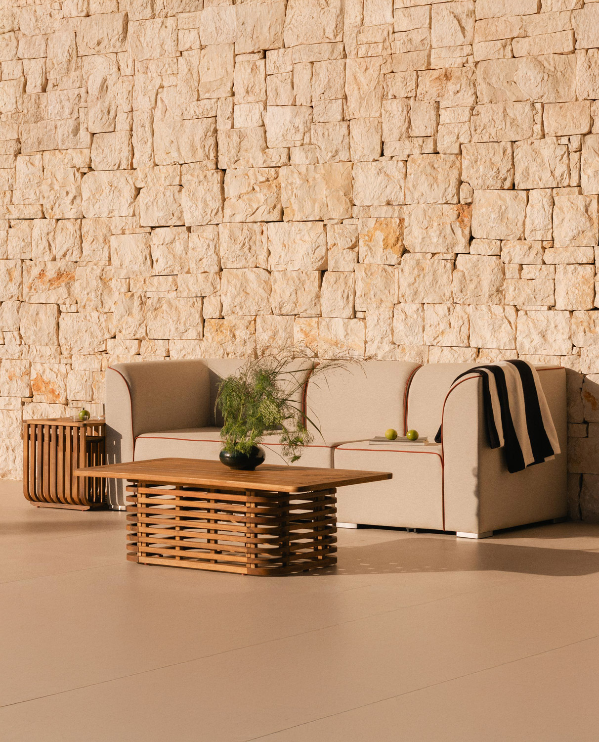 3-Teiliges Modulares Gartensofa mit 2 Ecksitzen und Lagos-Stoffsessel, Galeriebild 2