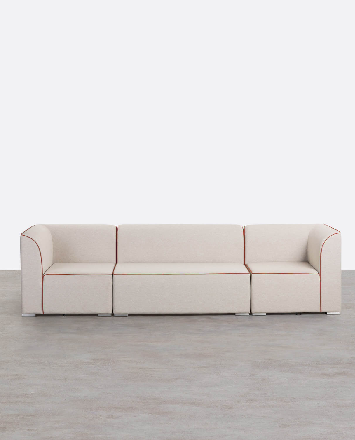 Modulares Gartensofa, 3-teilig, mit 2 Ecken und 2-Sitzer-Sofa aus Lagos-Stoff, Galeriebild 1