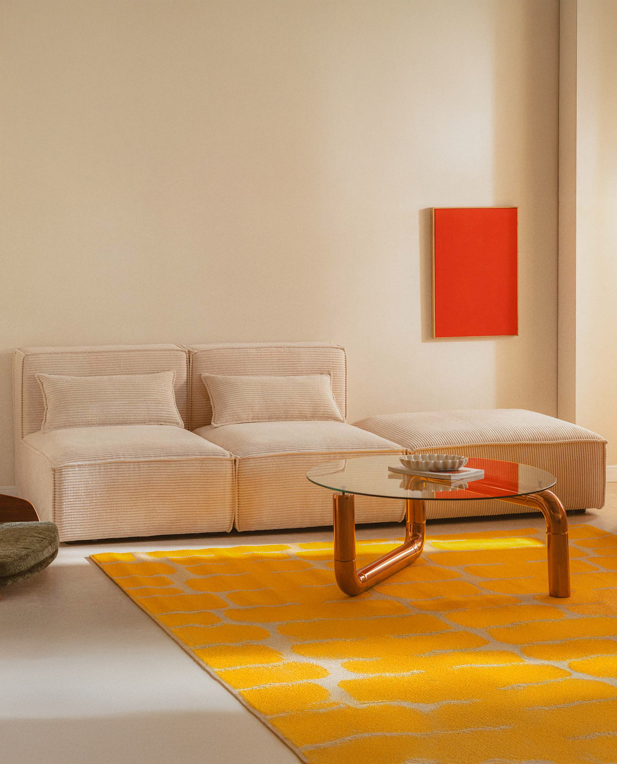 Modulares 2-teiliges Sofa mit dickem Kord-Puff Kilhe, Galeriebild 2