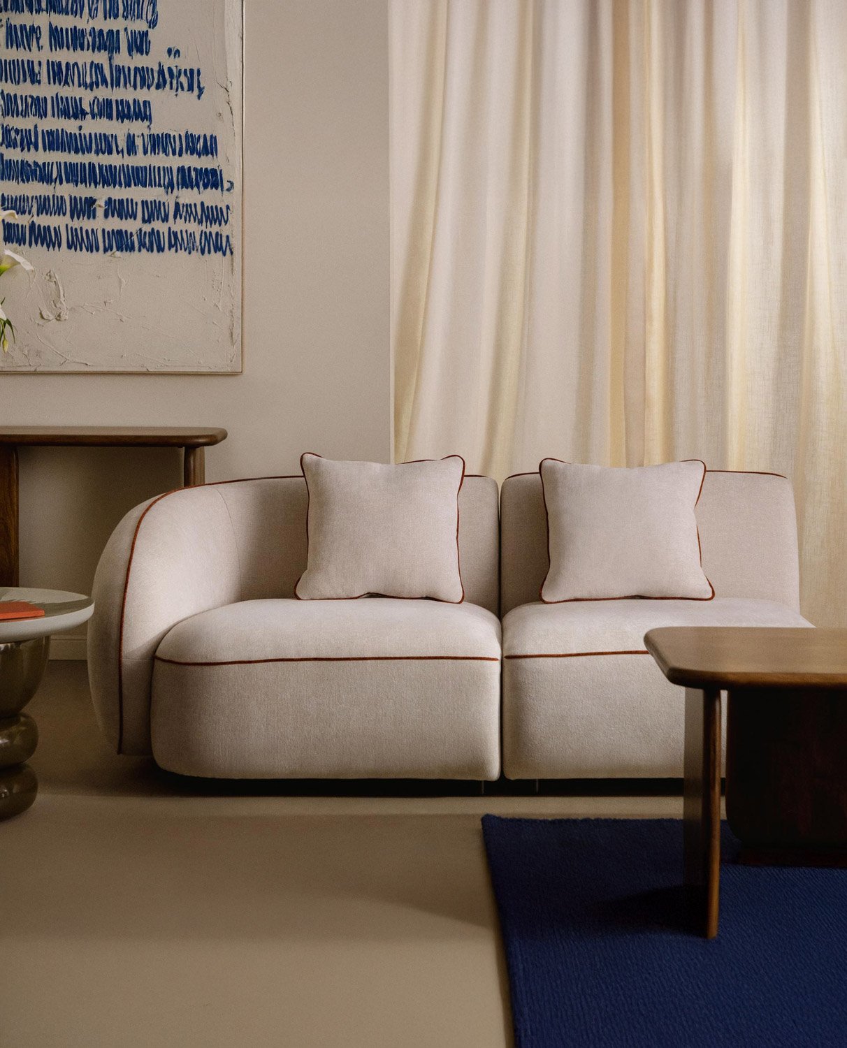 Modulares 2-teiliges Ecksofa mit Ilham-Stoffsessel, Galeriebild 2