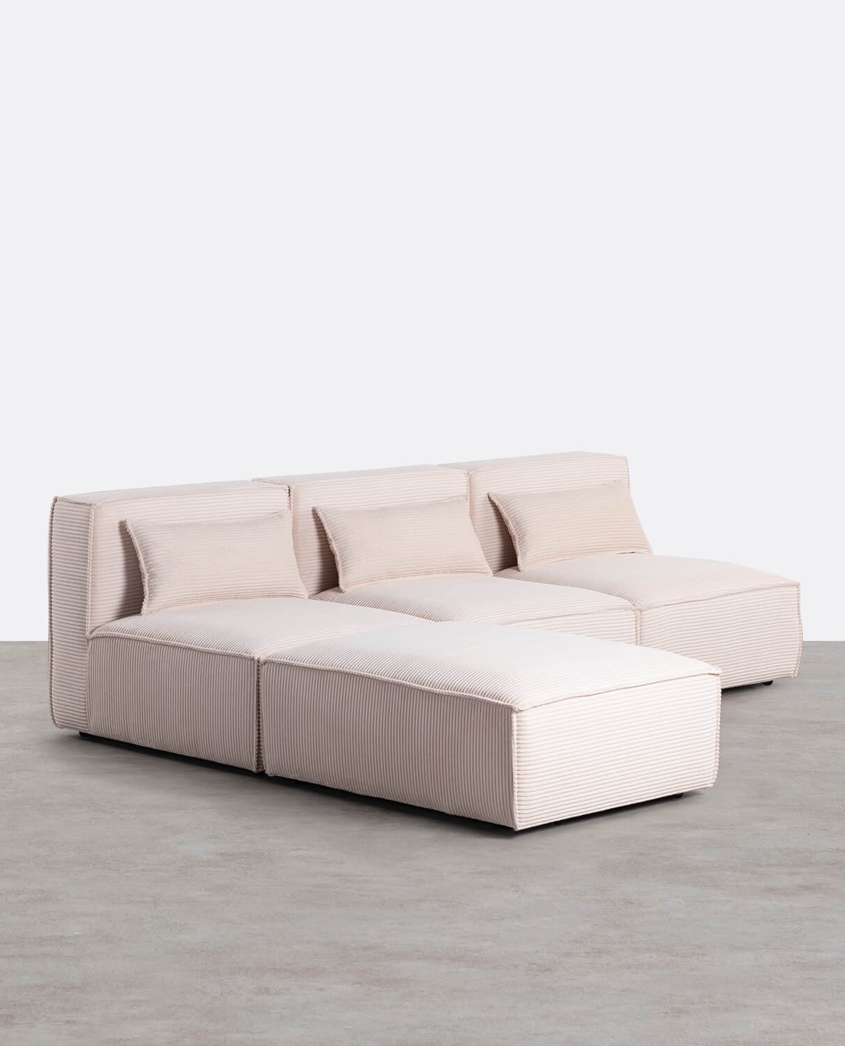 Modulares 3-Teiliges Sofa mit Dickem Kord-Puff Kilhe, Galeriebild 2