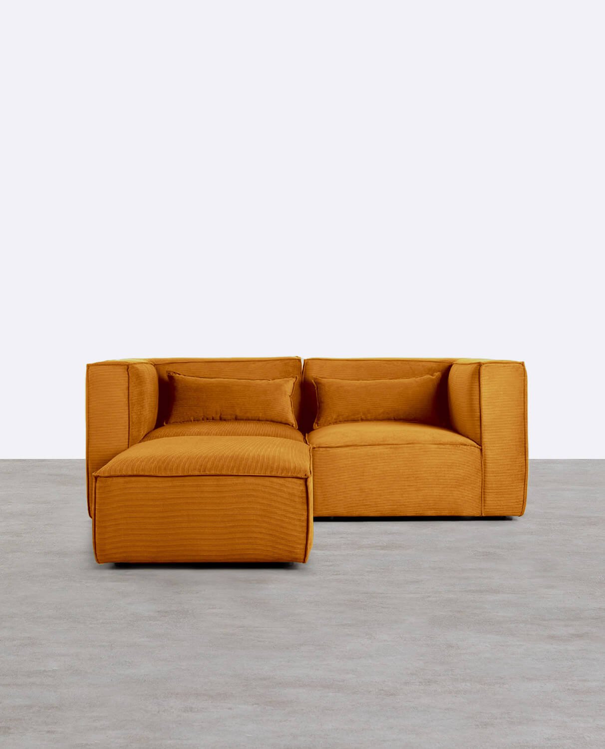 Modulares Sofa 2-Teilig mit Ecksofa und Pouf aus Kord Kilhe, Galeriebild 1