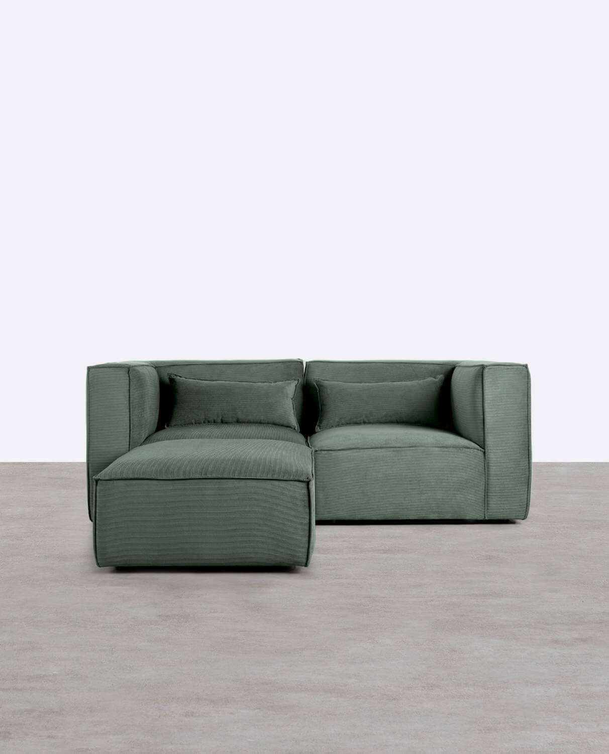 Modulares Sofa 2-Teilig mit Ecksofa und Pouf aus Kord Kilhe, Galeriebild 1