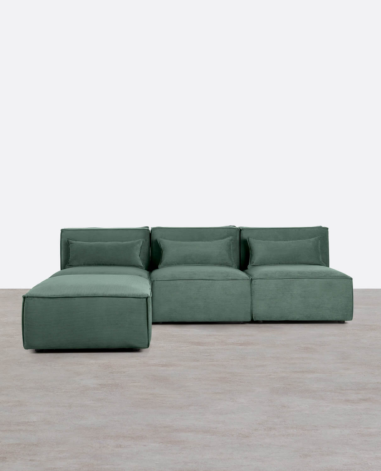 Modulares Sofa 3-Teilig und Pouf aus Kord Kilhe, Galeriebild 1