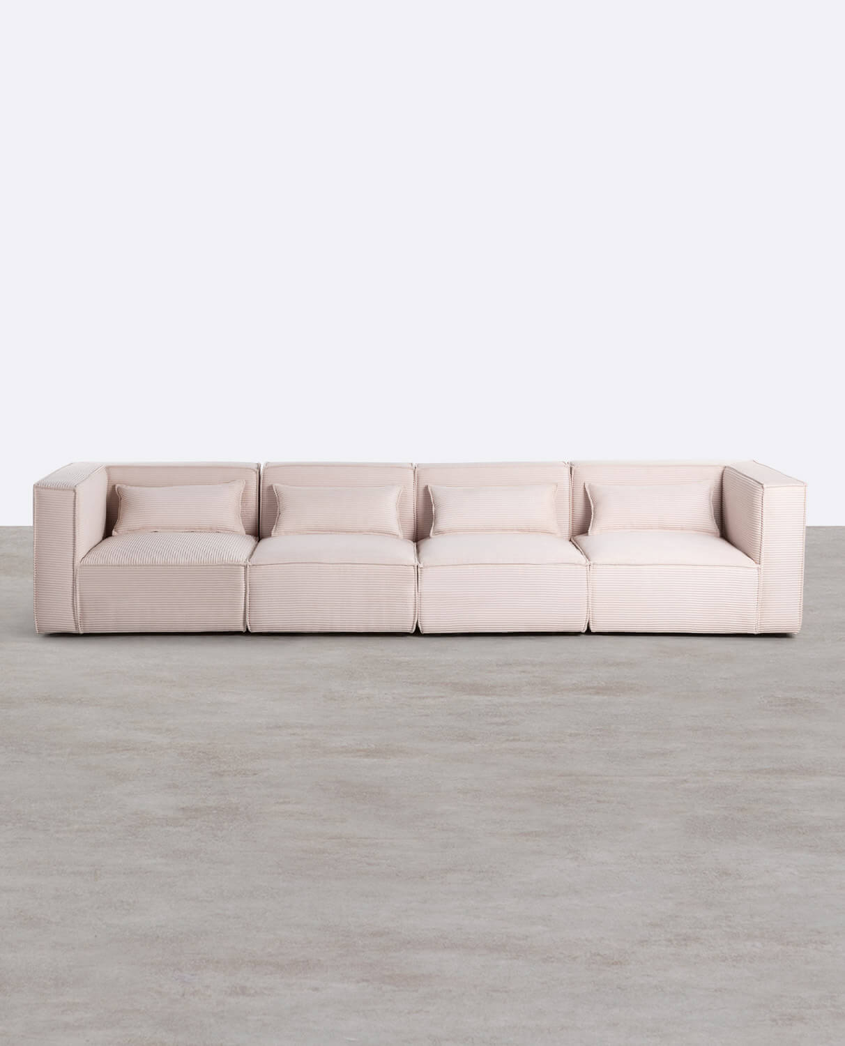 4-Tlg. Modulares Sofa mit 2 Ecksesseln aus Dickem Kord Kilhe, Galeriebild 1