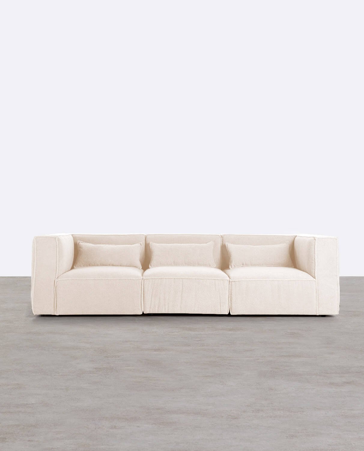 Modulares Sofa 3-Teilig mit 2 Ecksesseln aus Bouclé Stoff Kilhe, Galeriebild 1