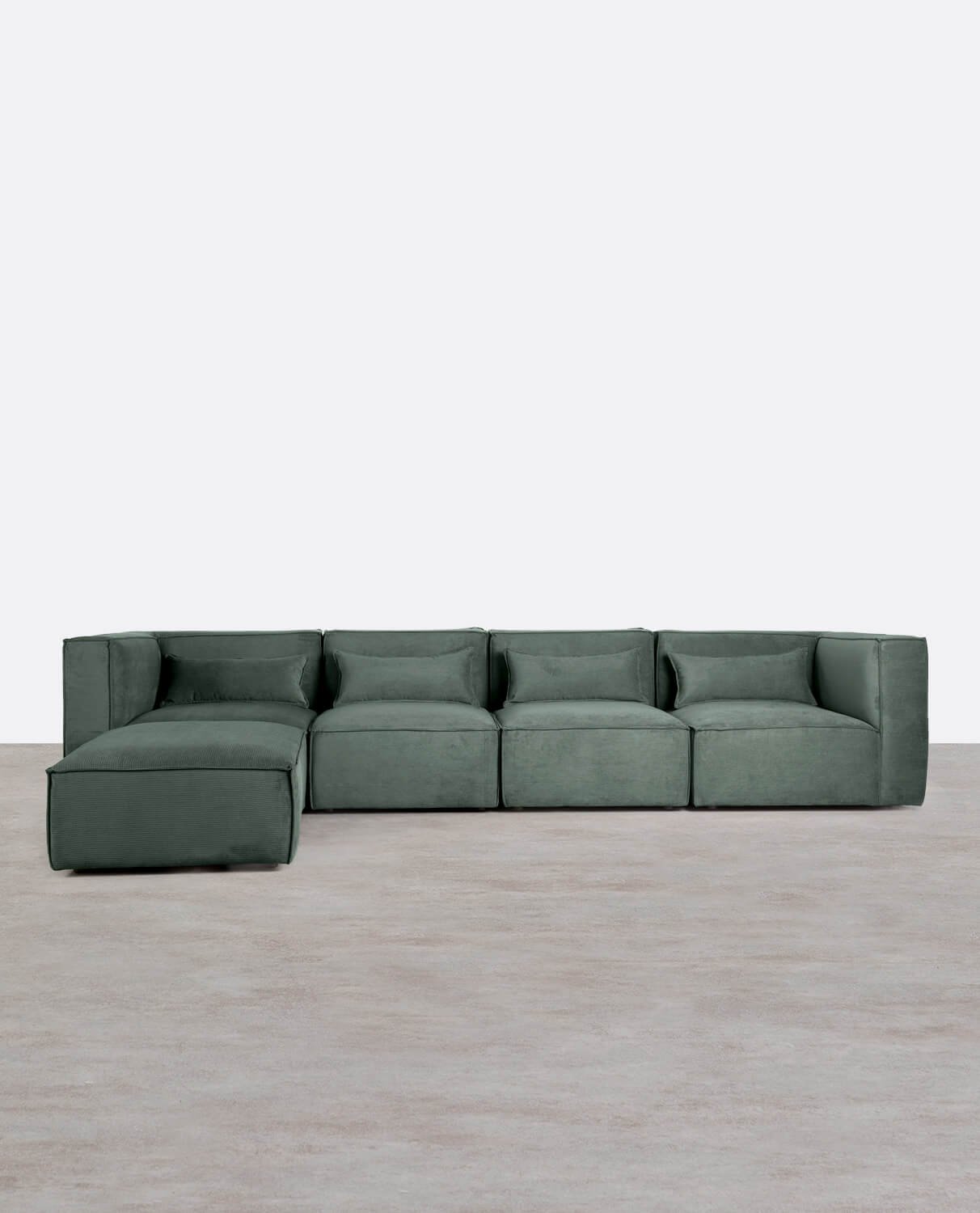 Modulares Sofa 4-Teilig mit 2 Ecksesseln und Pouf aus Kord Kilhe, Galeriebild 1