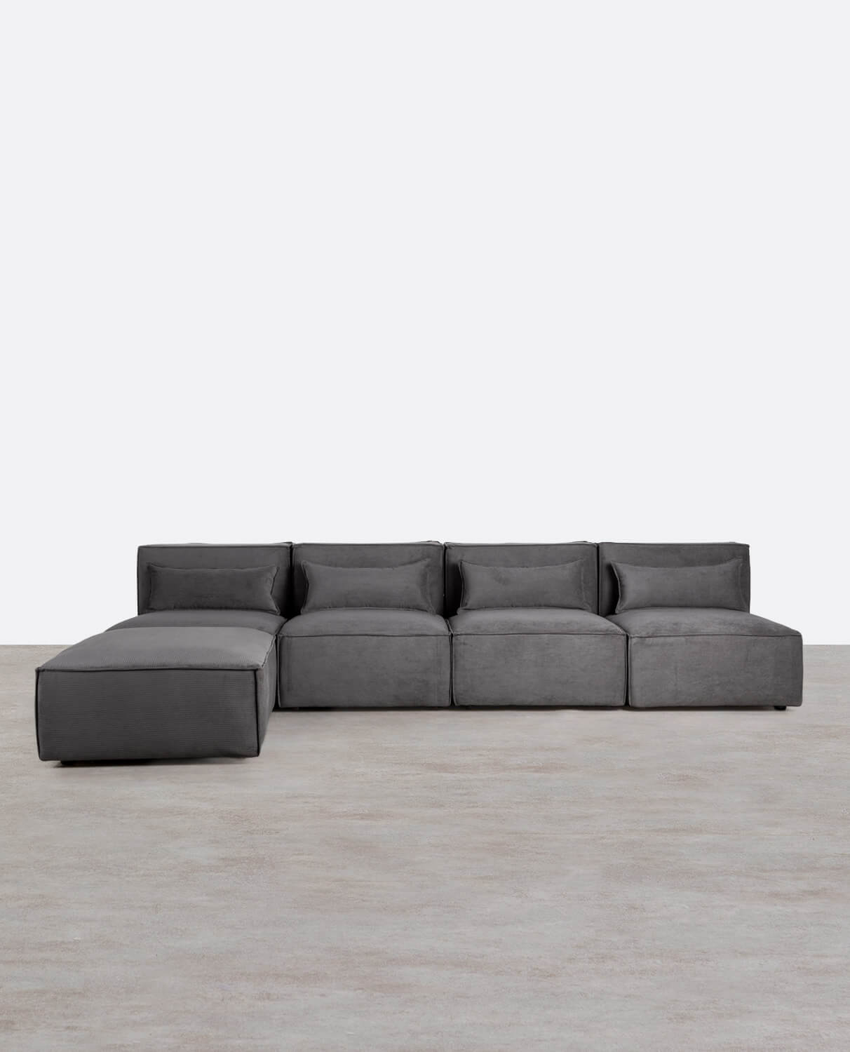 Modulares Sofa 4-Teilig mit Pouf aus Kord Kilhe, Galeriebild 1