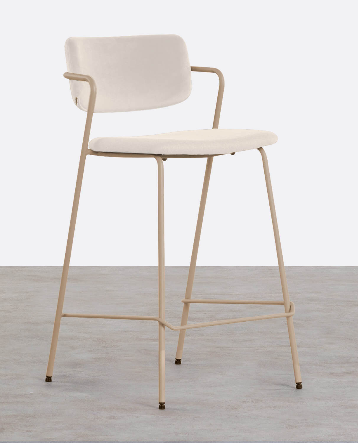 2er-Pack hohe Hocker aus Samt und Stoff (65 cm) Irun, Galeriebild 1