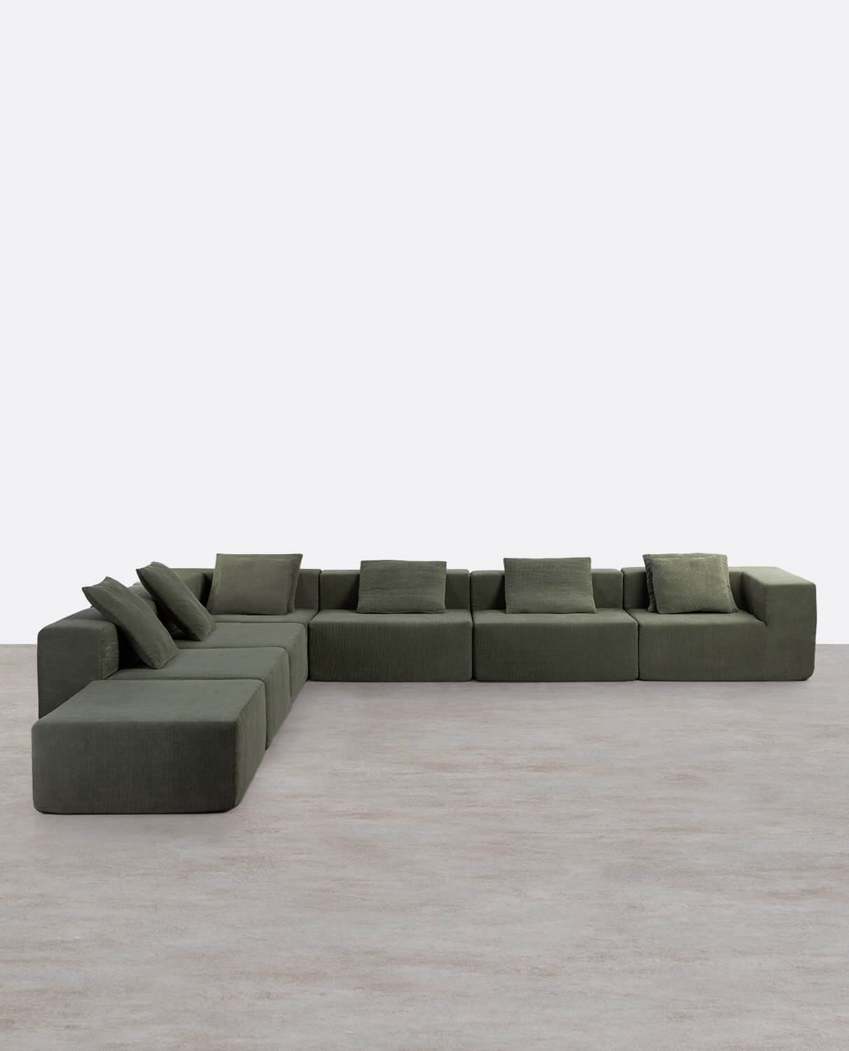 6-teiliges Loft-Sofa mit vakuumverpacktem Kord-Pouf Grecia, Galeriebild 2
