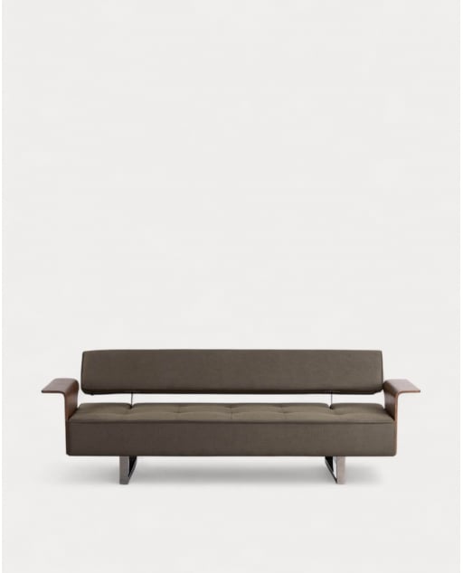 Neue 3-Sitzer-Schlafsofa 70S mit Armlehnen aus Holz und Stoff
