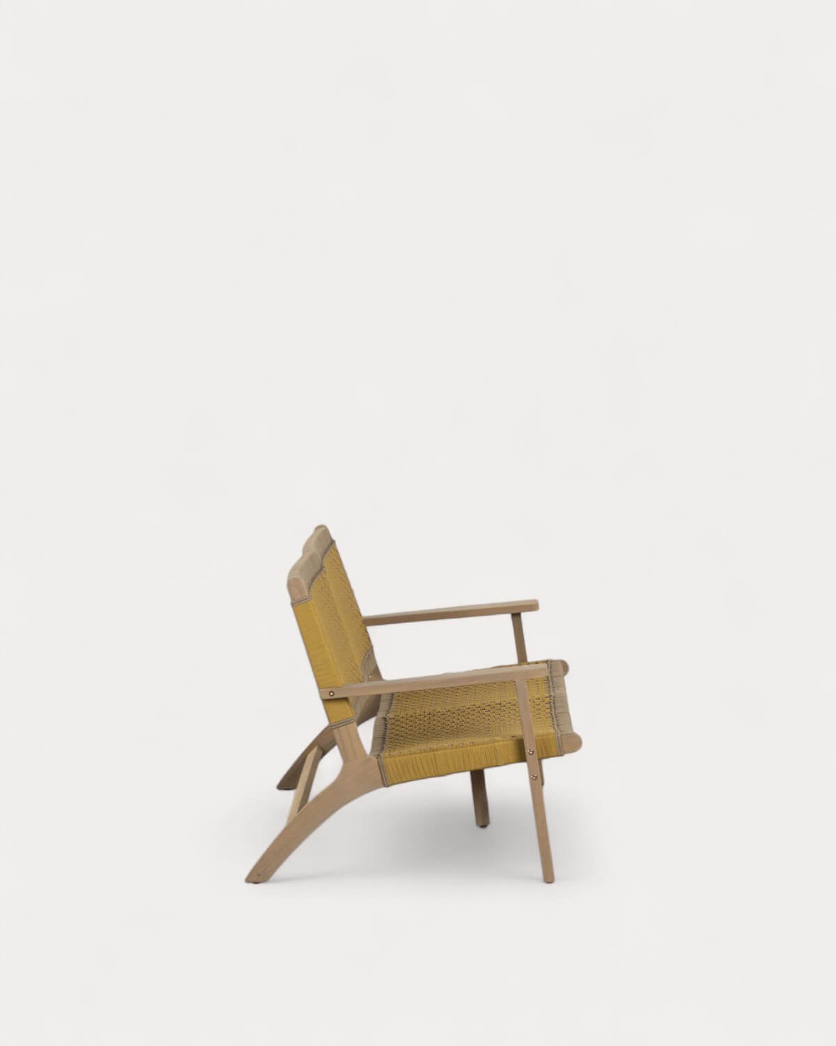 2-Sitzer-Gartensofa aus Akazienholz und Mirle-Seil , Galeriebild 4