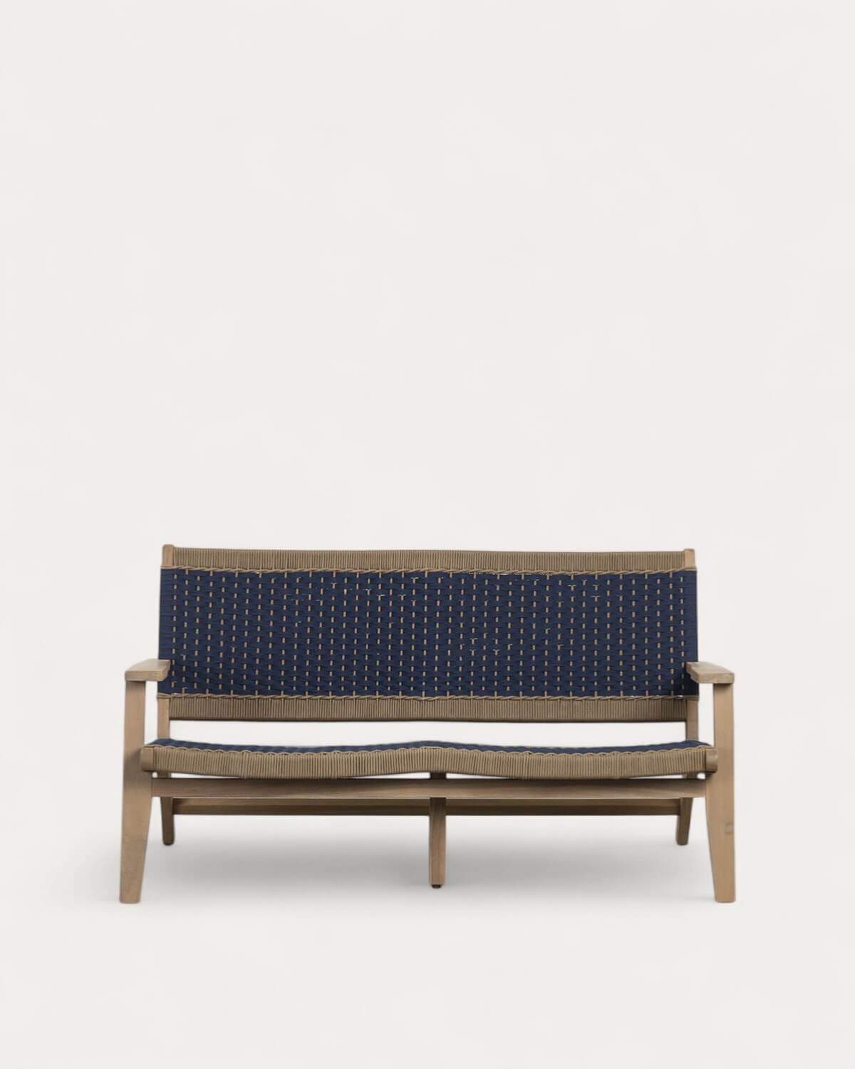 2-Sitzer-Gartensofa aus Akazienholz und Mirle-Seil , Galeriebild 1