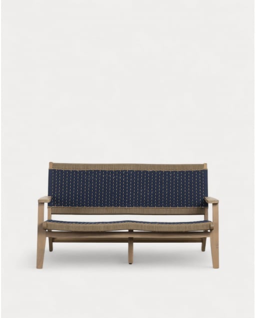 2-Sitzer-Gartensofa aus Akazienholz und Mirle-Seil