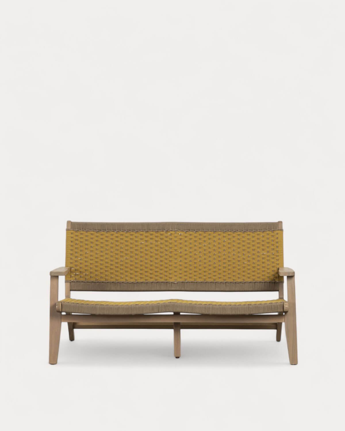 2-Sitzer-Gartensofa aus Akazienholz und Mirle-Seil , Galeriebild 1
