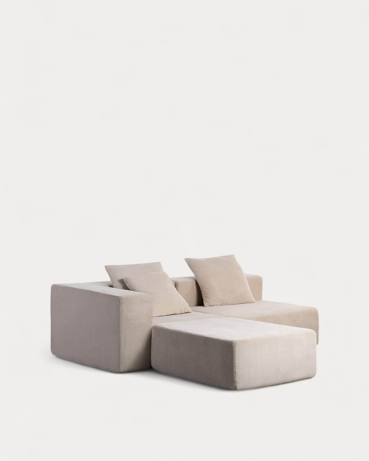 2 Stück Ecksofa und Sessel mit Cord-Puff vakuumverpackt Grecia, Galeriebild 1