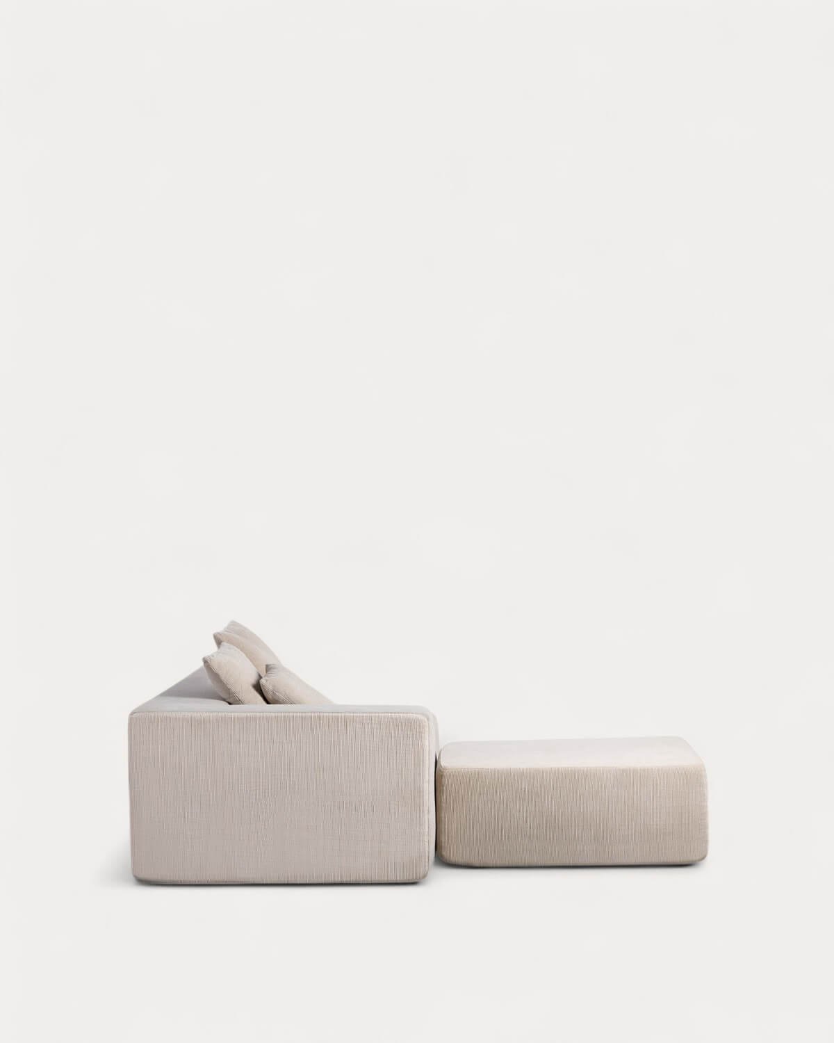 2 Stück Ecksofa und Sessel mit Cord-Puff vakuumverpackt Grecia, Galeriebild 3