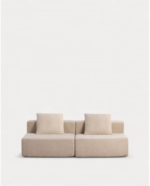 2 Stück Cord-Sofa vakuumverpackt Grecia - Kord -Beige Seashell