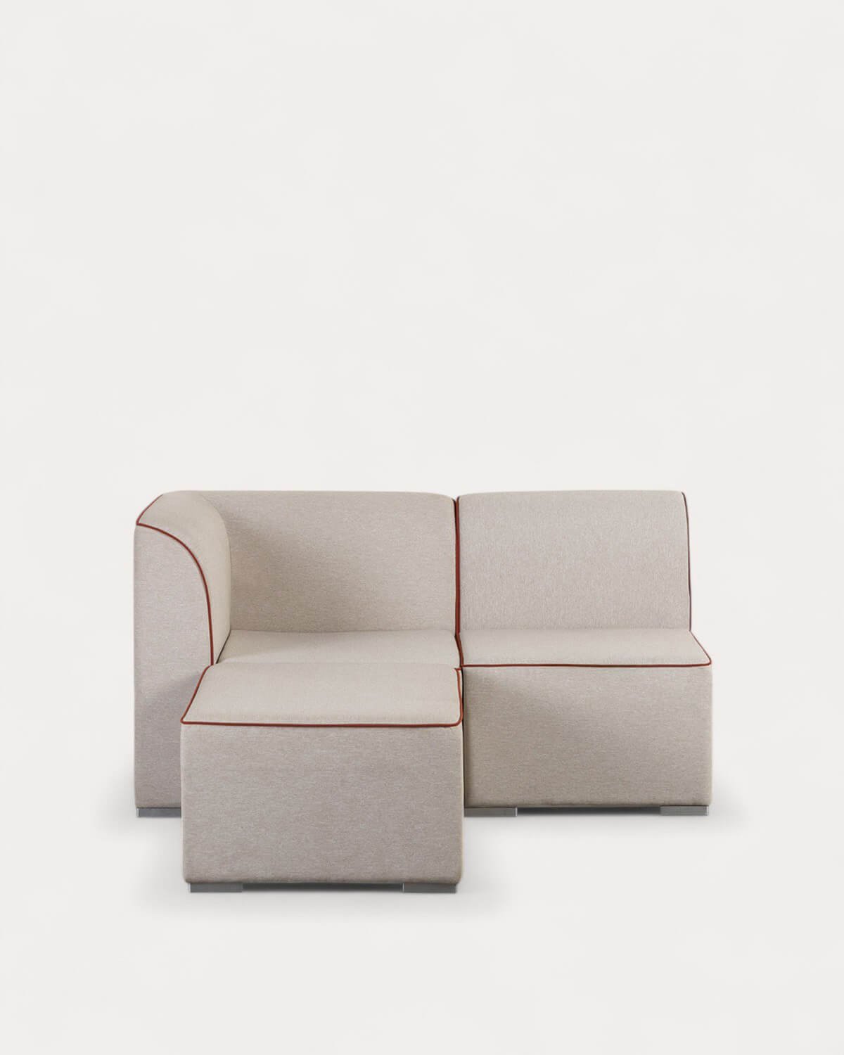 Modulares Gartensofa 2-teilig, Ecksofa und Sessel mit Polsterbezug aus Lagos-Stoff, Galeriebild 1