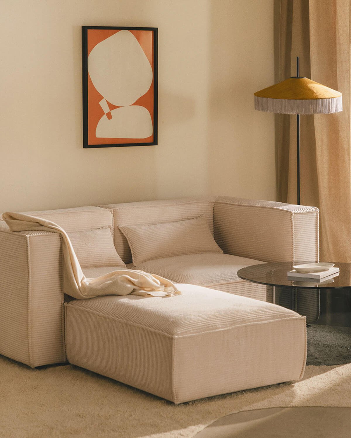 Modulares Ecksofa 2-tlg. mit Dickem Kordbezug Kilhe, Galeriebild 2