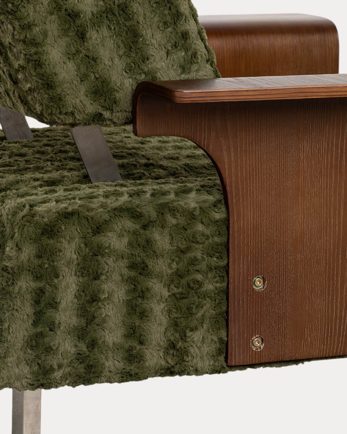 Liegesessel mit Holz- und Stoffarmlehnen 70s Furry, Galeriebild 6