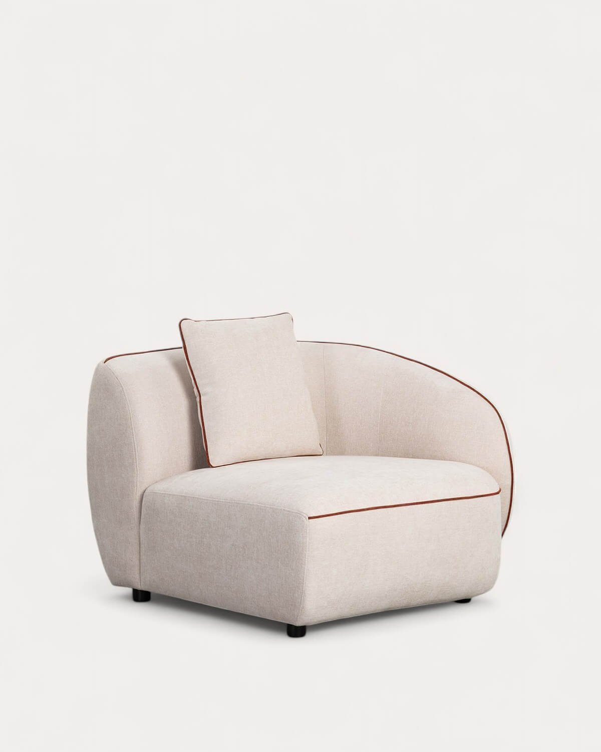 Modulares Sofa mit 2 Eckstücken und 2 Runden Ilham-Stoffhockern , Galeriebild 3