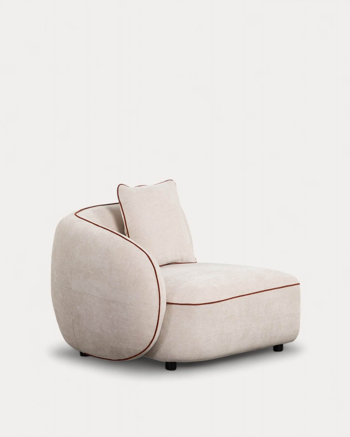 Modulares Sofa mit 2 Eckstücken und 2 Runden Ilham-Stoffhockern , Galeriebild 4