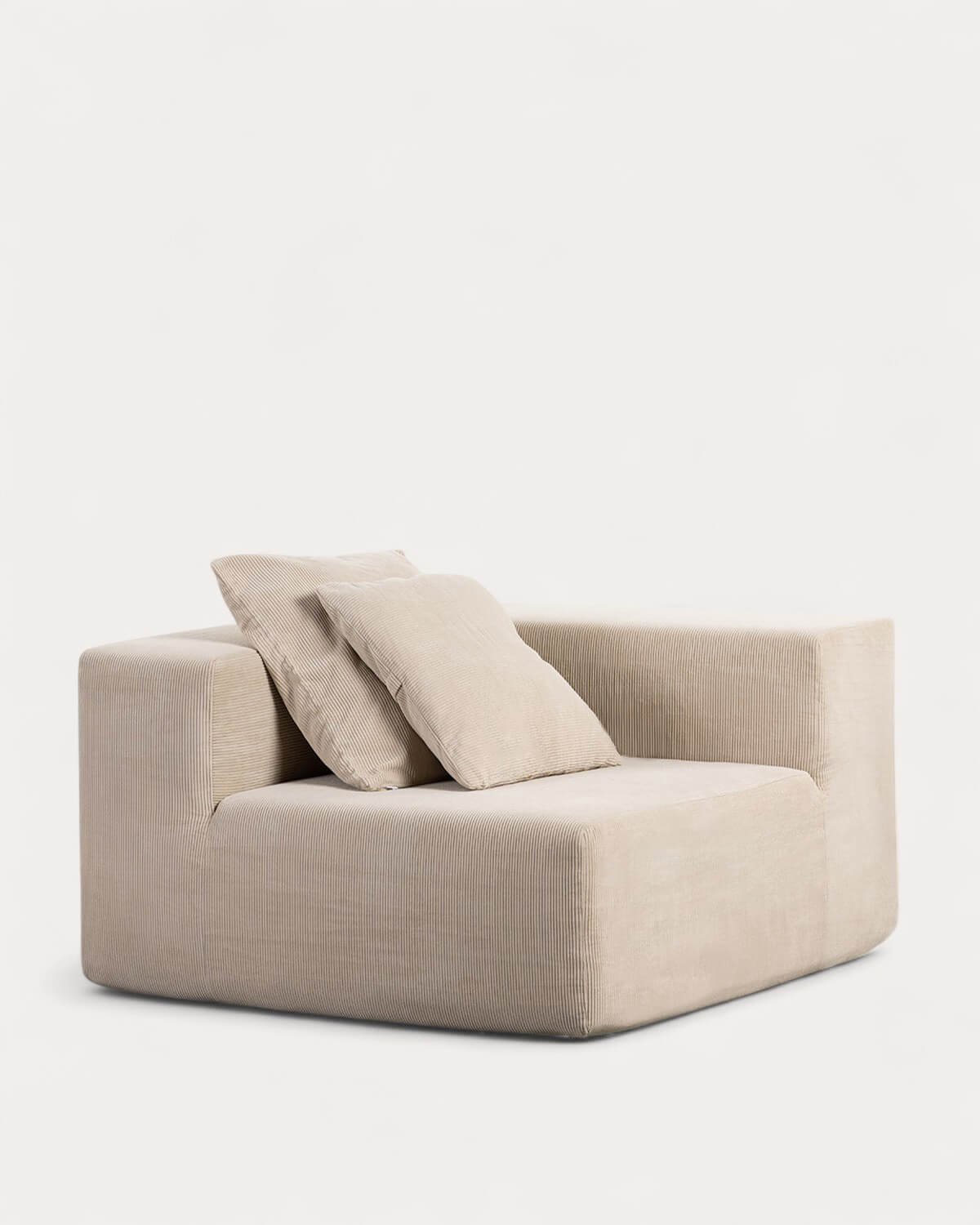 Corduroy Right Corner Sessel Vakuum Verpackt Grecia, Galeriebild 1