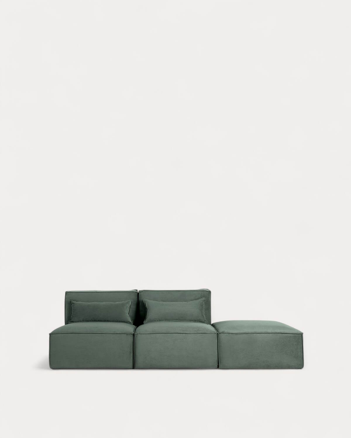 Modulares Sofa 2-Teilig und Pouf aus Kord Kilhe