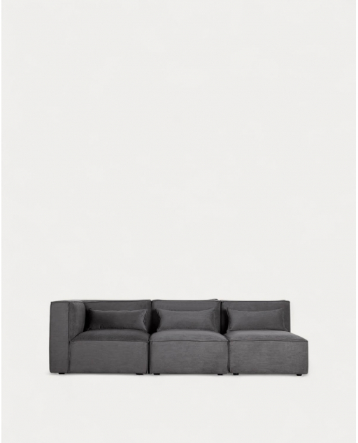 Modulares Sofa 3-Teilig mit 2 Sessel aus Kord Kilhe - Kord -Grau Graphite