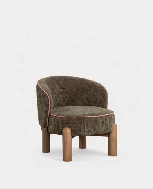 Louis-Sessel aus Stoff und Holz