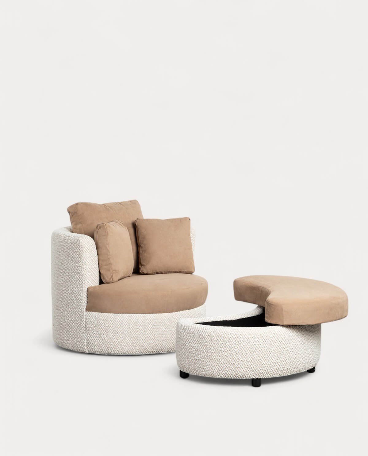 Stoffsessel mit 3 Kissen und Fußstütze Jace, Galeriebild 4