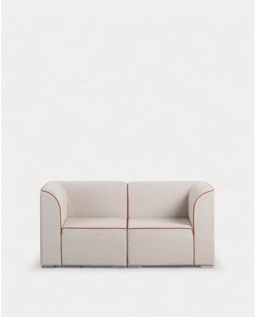 Modulares Gartensofa mit 2 Eckstücken aus Lagos-Stoff