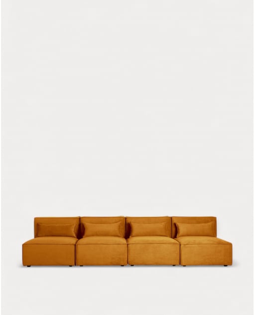 Modulares Sofa 4-Teilig aus Kord Kilhe - Kord -Gelb Curry