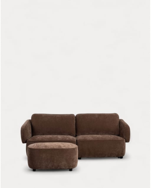 2-Sitzer-Sofa mit Stoffpouf Kino