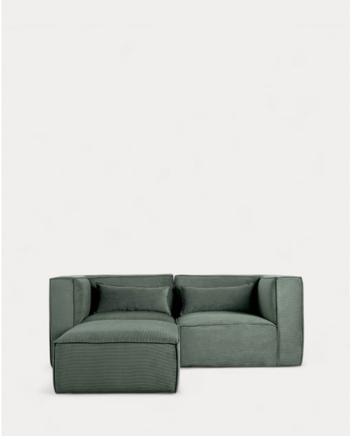 Modulares Sofa 2-Teilig mit Ecksofa und Pouf aus Kord Kilhe