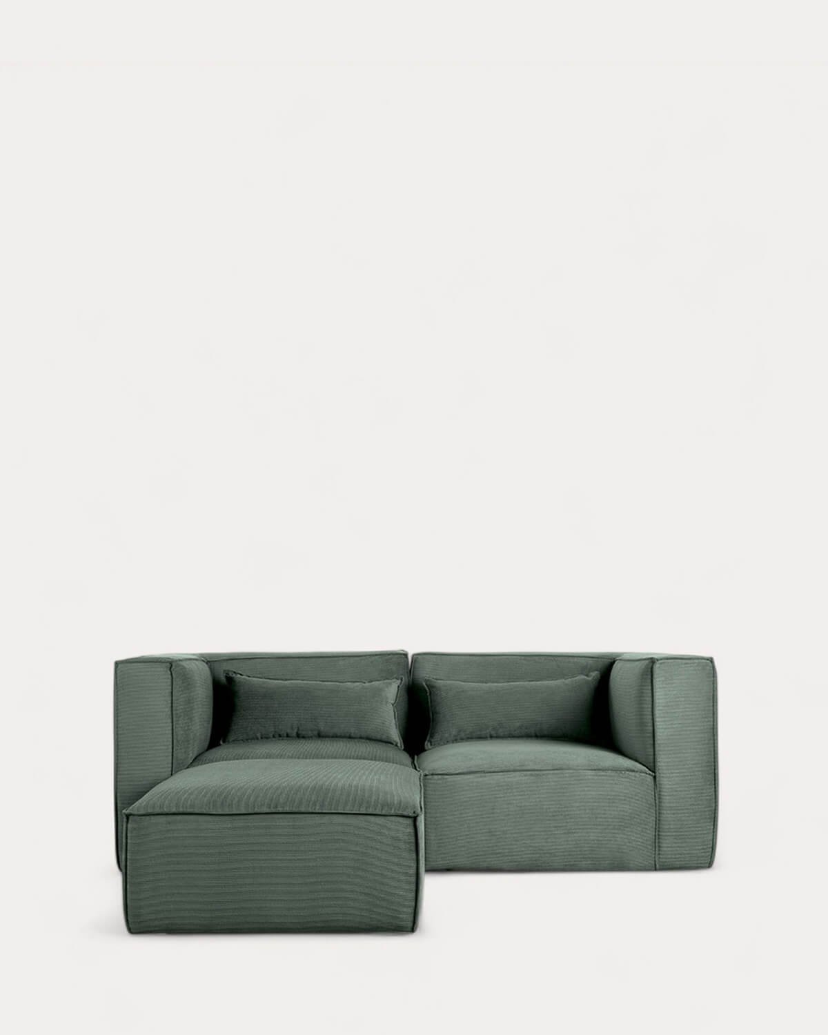 Modulares Sofa 2-Teilig mit Ecksofa und Pouf aus Kord Kilhe