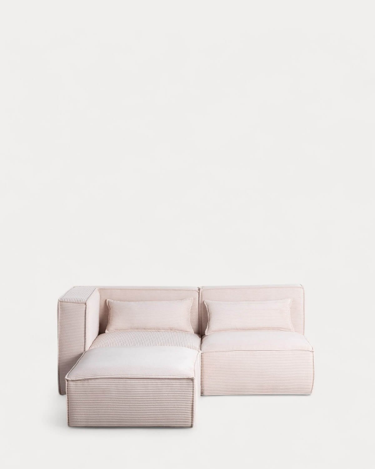 Modulares Zweiteiliges Ecksofa und Sessel mit Dickem Cordbezug Kilhe
