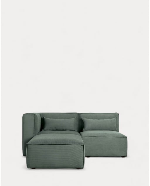 Modulares Ecksofa 2-teilig mit Pouf aus Cord Kilhe - Kord -Grün Grove