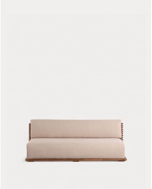 3-Sitzer-Gartensofa Hazan aus Akazienholz mit Stoffkissen