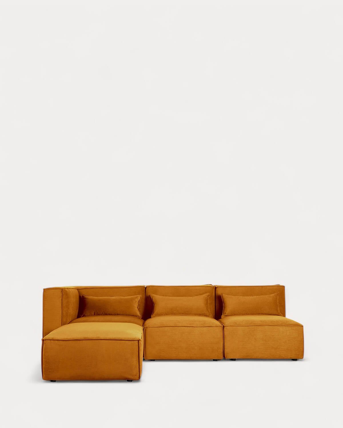 Kilhe 3-teiliges Modulares Ecksofa mit 2 Sesseln und Cord-Pouf