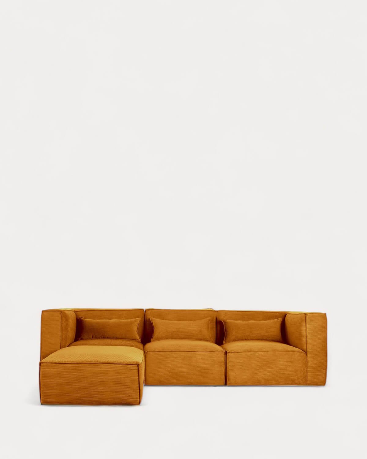 Modulares Sofa 3-Teilig mit 2 Ecksesseln und Pouf aus Kord Kilhe
