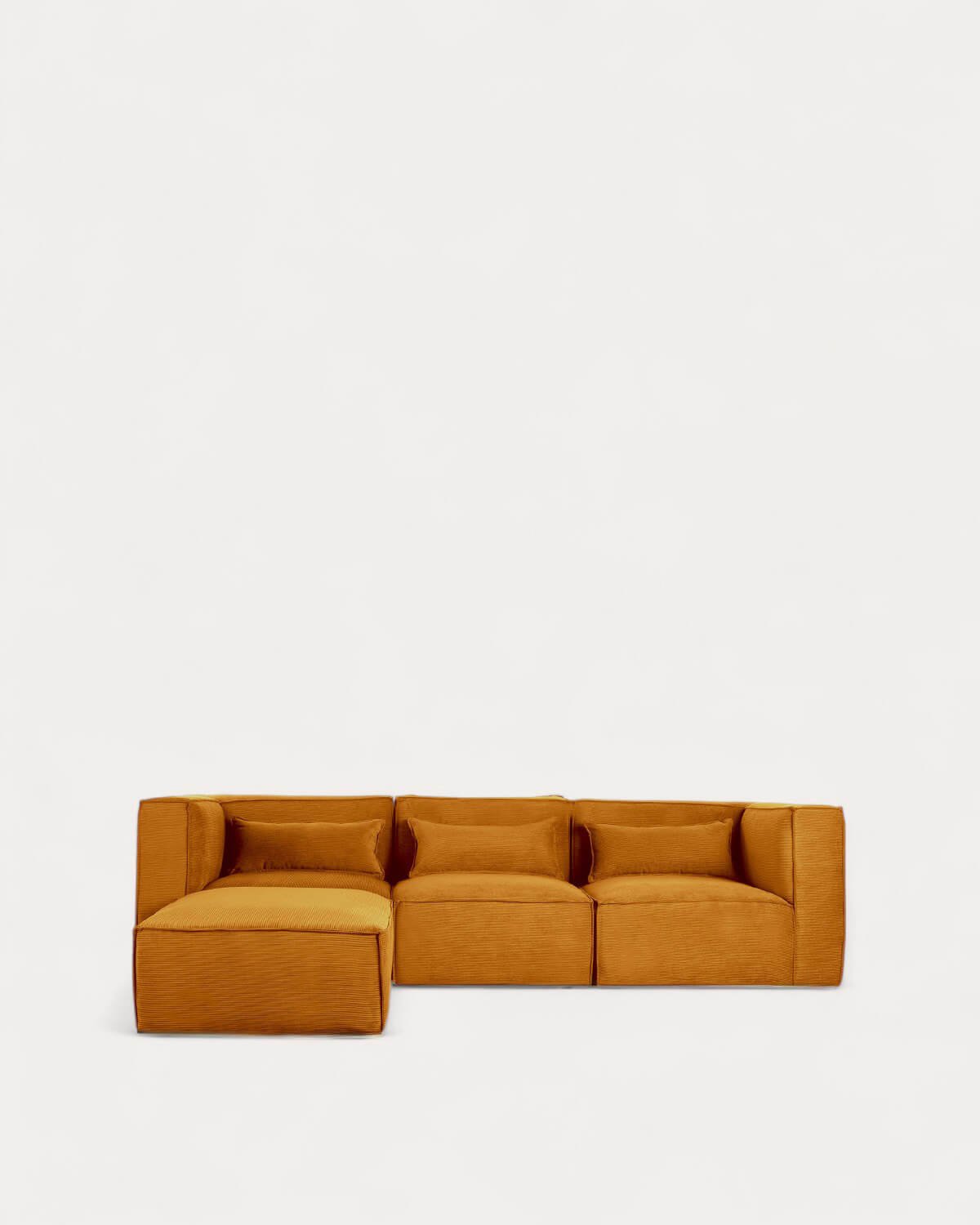 Modulares Sofa 3-Teilig mit 2 Ecksesseln und Pouf aus Kord Kilhe, Galeriebild 1